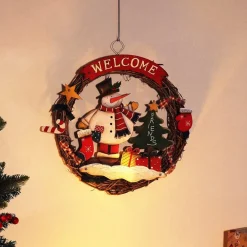 * Com-Four® Kerstkrans Gevlochten - Deurkrans