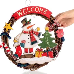 * Com-Four® Kerstkrans Gevlochten - Deurkrans
