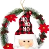 * Com-Four® Kerstkrans Met Kerstman - Deurkrans Kerstmis - Adventskrans - Kerstdecoratie - O Ong. 35 Cm (Kerstman No. 1) Outlet