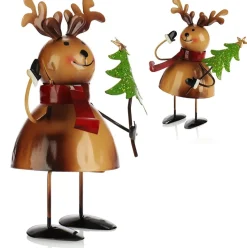 com-four ® Kerstversiering Van Metaal - Plaatstalen Figuren In Kerstmotief - Wiebelfiguren Voor De Adventstijd - Winterdecoratie Shop