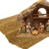 Merkloos Complete Kerststal Inclusief 8 Beelden En Ondergrond 38 Cm - Kerststallen Store