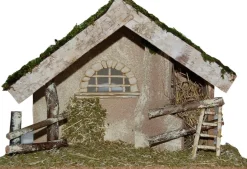 Merkloos Complete Kerststal Met 8X St Kerststal Beelden - 42 X 19 X 30 Cm - Hout/Polyresin Sale