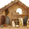Merkloos Complete Kerststal Met 8X St Kerststal Beelden - 50 X 23 X 31 Cm -Hout/Polyresin Outlet