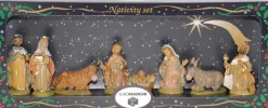 Merkloos Complete Kerststal 42 X 19 X 30 Cm Met Beelden - Kerstdecoratie Kerststallen Fashion