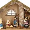 Merkloos Complete Kinder Kerststal Met 7X St Kerststal Beelden - 42 X 19 X 30 Cm - Hout/Polyresin Outlet