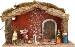 Merkloos Complete Verlichte Kerststal Met 11X St Kerststal Beelden - 39 X 20 X 24 Cm Online