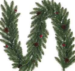 Black Box Creston Frosted Kerstguirlande Incl. Besjes En Dennenappels | Groen Met Bevroren Details | 270Cm Discount
