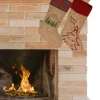 Merkloos Decoratie Kerstsokken - 2X Stuks - H52 Cm - Jute/Polyester Hot