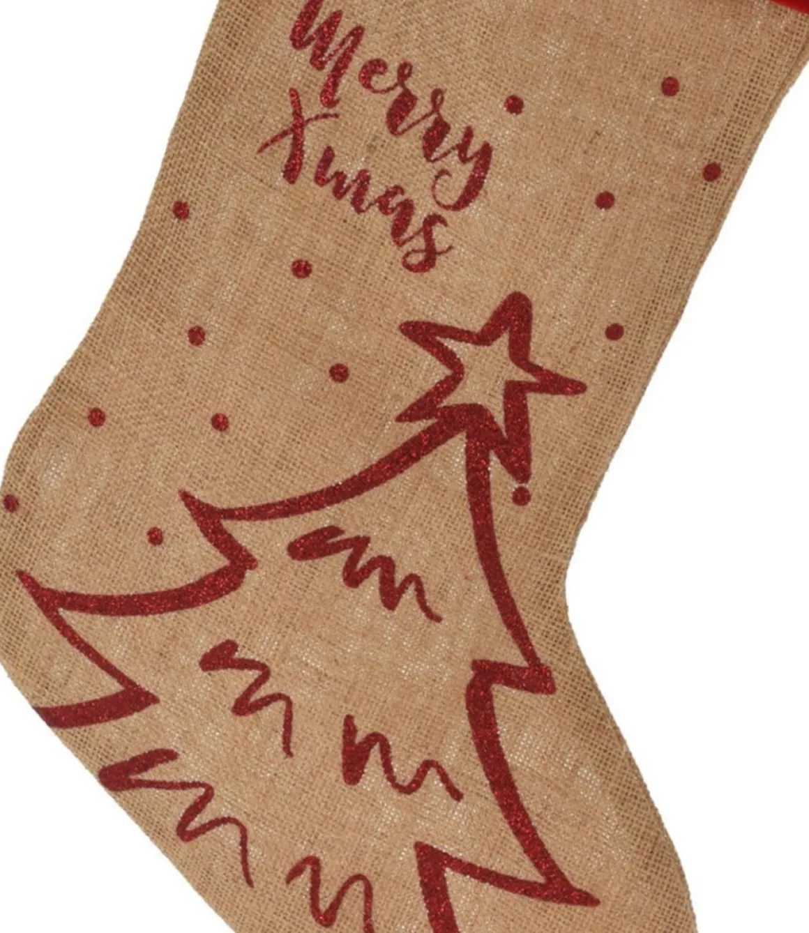 Merkloos Decoratie Kerstsokken - 2X Stuks - H52 Cm - Jute/Polyester Hot