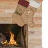 Merkloos Decoratie Kerstsokken - 2X Stuks - H52 Cm - Jute/Polyester Online
