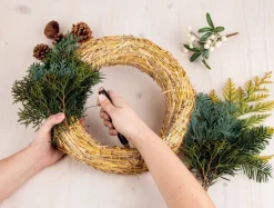 Rayher hobby materialen Decoratie Krans Van Stro/Strokrans 25 X 6 Cm - Diy Kransen - Kerst Deurkrans Store