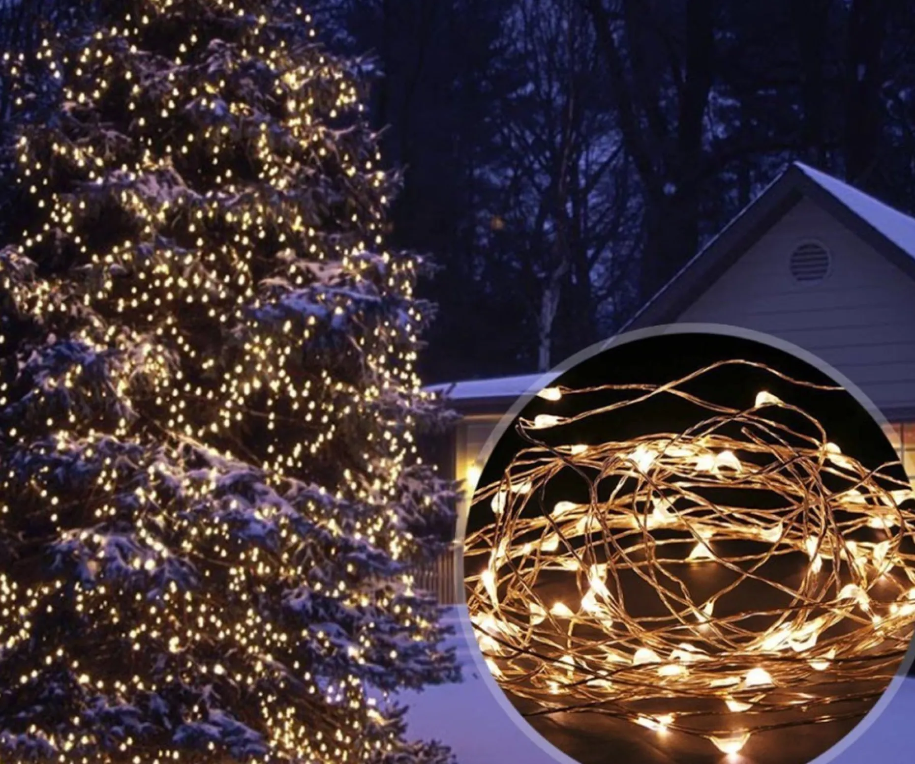 Improducts Lichtslangen^Decoratie Led Verlichting 10 Meter Zilverdraad Ip65 Waterbestendig Warm Wit.