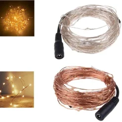 Improducts Lichtslangen^Decoratie Led Verlichting 10 Meter Zilverdraad Ip65 Waterbestendig Warm Wit.