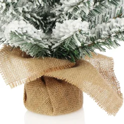 com-four Kerstboomstandaarden^Decoratieve Boom Met Decoratieve Sneeuw- En Dennentakken - Leuke Tafeldecoratie Voor De Adventstijd
