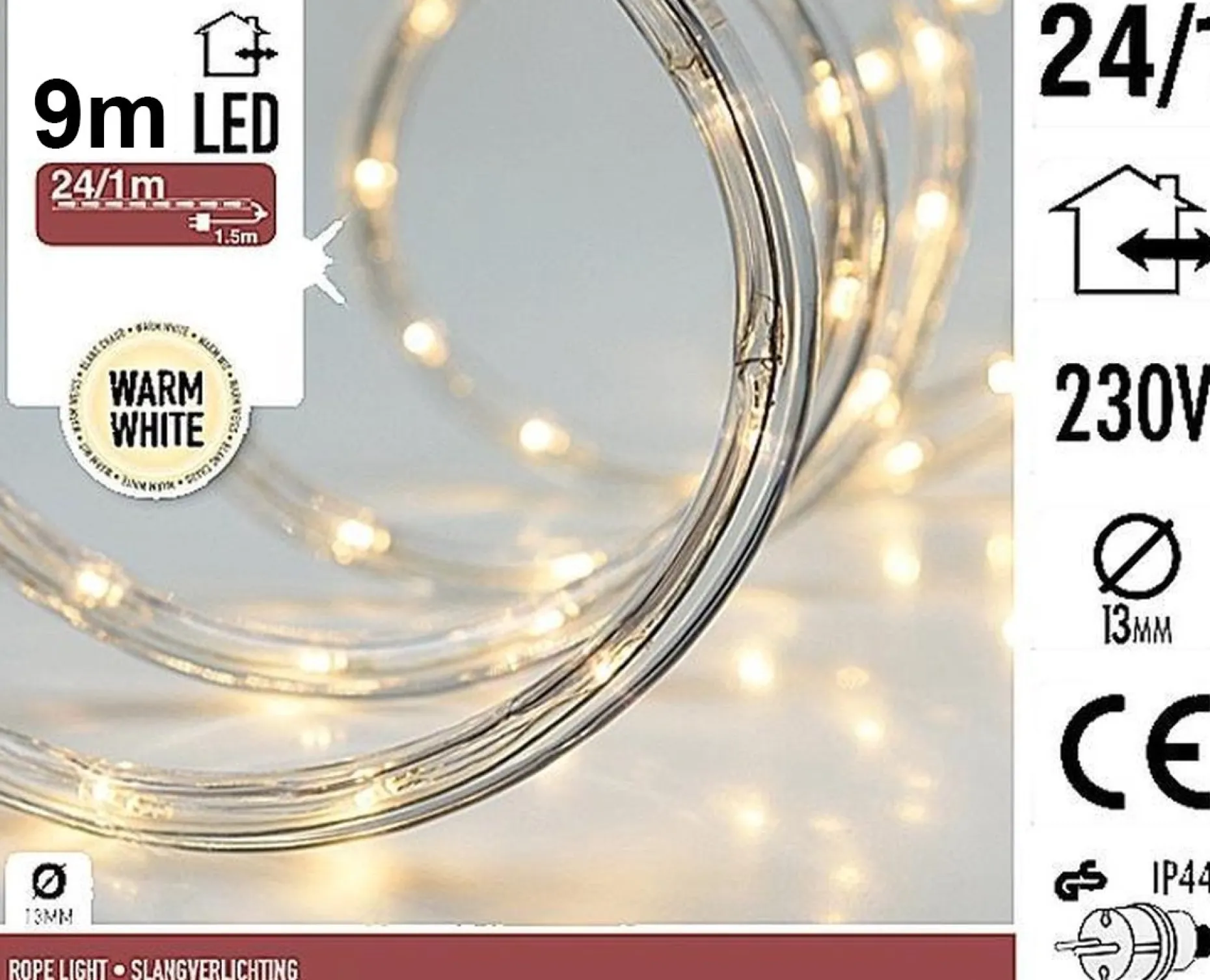 Merkloos Lichtslangen^Decorativelighting Led Lichtslang - 9 Meter - Warm Wit