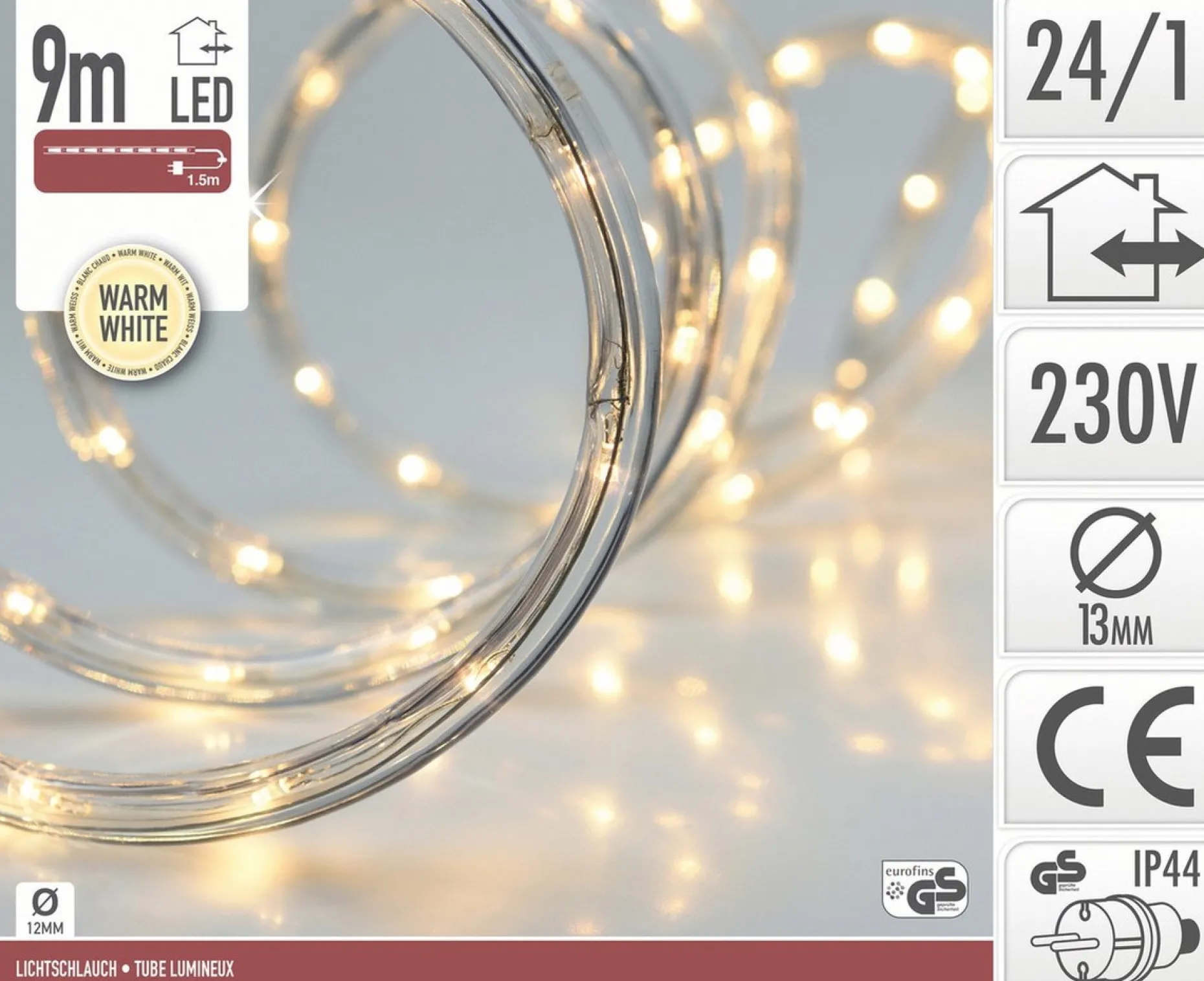 Merkloos Lichtslangen^Decorativelighting Led Lichtslang - 9 Meter - Warm Wit