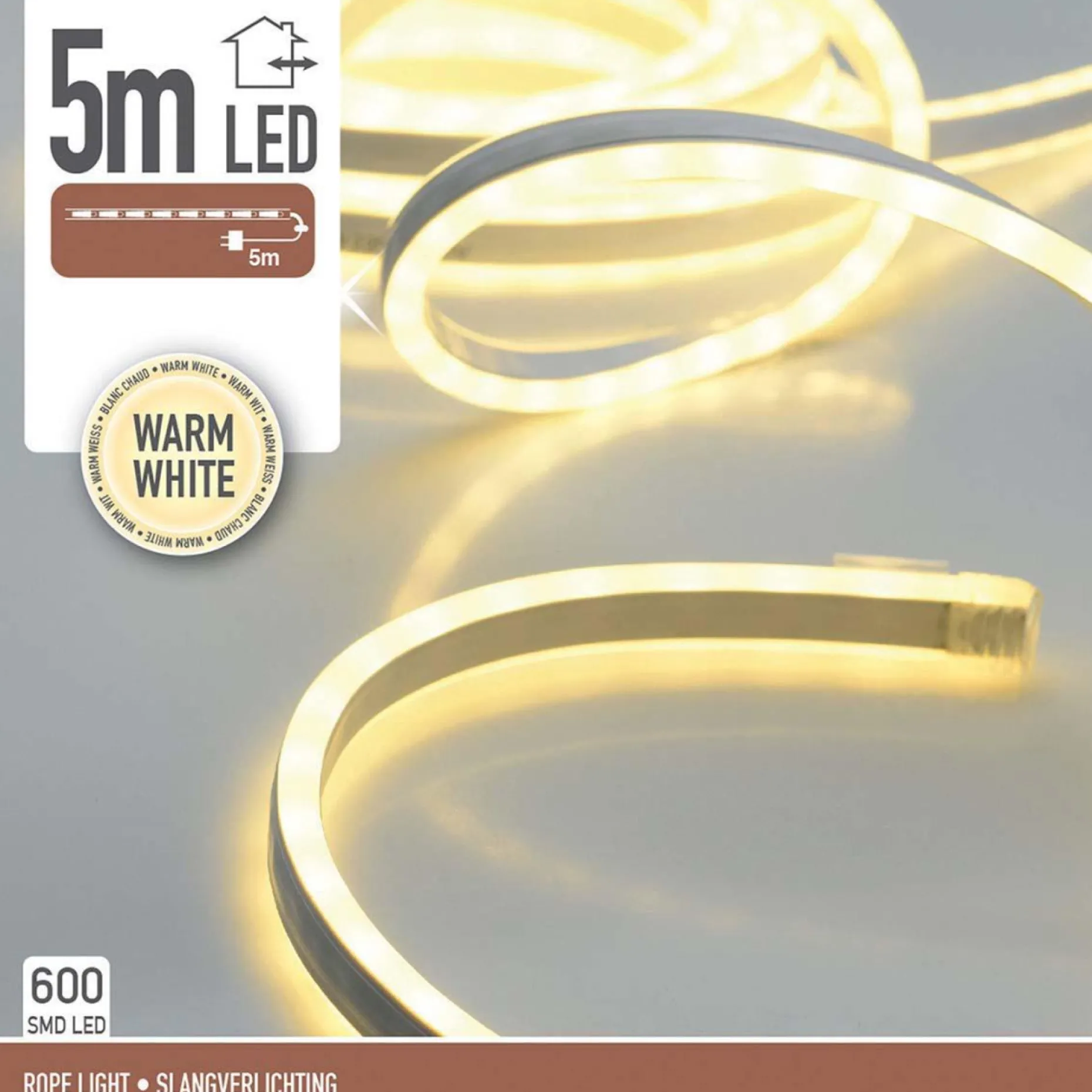 DecorativeLIghting Lichtslangen^ Lichtslang 5 Meter - 600 Smd-Led - Warm Wit