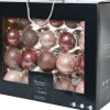 Decoris Kerstballen - 42 St - Glas Tinten Mix - 5-6-7 Cm Roze Outlet