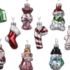 Decoris Kersthangers Kerst Figuurtjes - 9X St - Glas -4 Cm -Kerstornamenten Hot