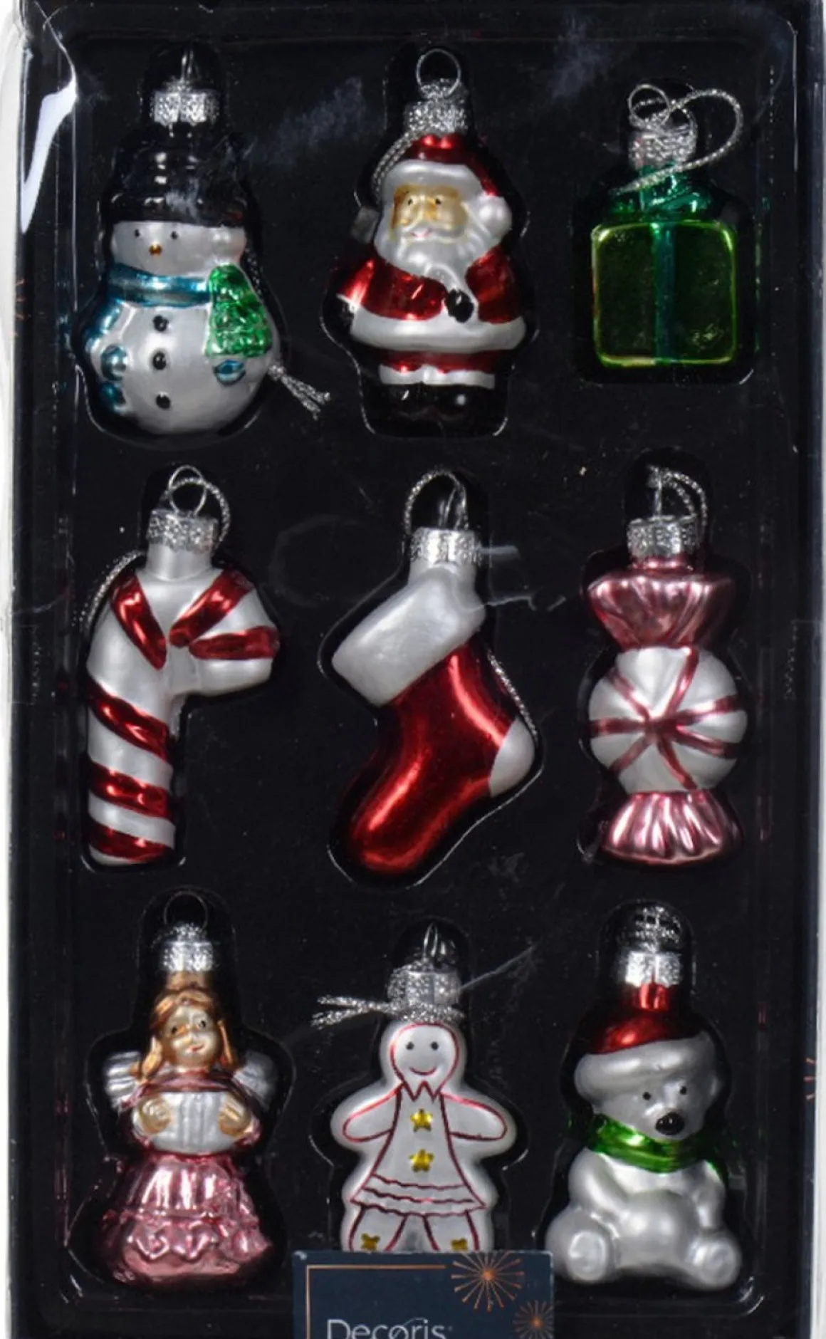 Decoris Kersthangers Kerst Figuurtjes - 9X St - Glas -4 Cm -Kerstornamenten Hot