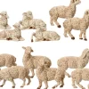 Decoris Kerststal Schapen Beeldjes - 6X St - Wit - 12 Cm - Hout Sale