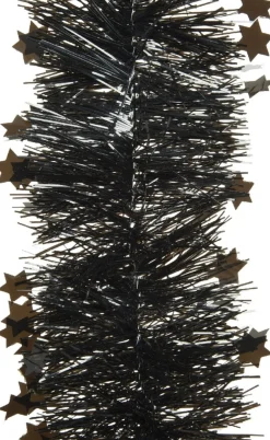 Decoris Lametta Guirlande Ster Glanzend D10Cm Zwart Dia10.00-L270.00Cm Best