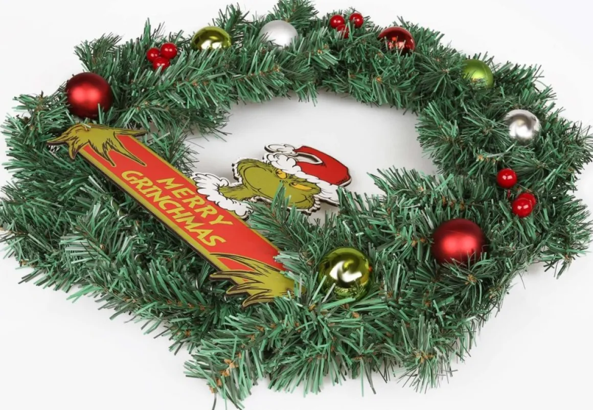* De Grinch Kerstdeurkrans, Kerstversiering 45X45 Cm Cheap