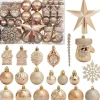 ‘Merkloos’’ 130-Delige Kerstboomdecoratieset, Champagne Kerstballen Ornamenten Onbreekbare Kerstboomversieringen Voor Kerst Bruiloftsfeest Flash Sale