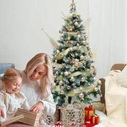 ‘Merkloos’’ 130-Delige Kerstboomdecoratieset, Champagne Kerstballen Ornamenten Onbreekbare Kerstboomversieringen Voor Kerst Bruiloftsfeest Flash Sale