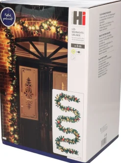 Merkloos Dennenslinger/Dennen Guirlandes Met Kerstballen En Licht 500 Cm - Binnen / Buiten - Kerstslingers Flash Sale