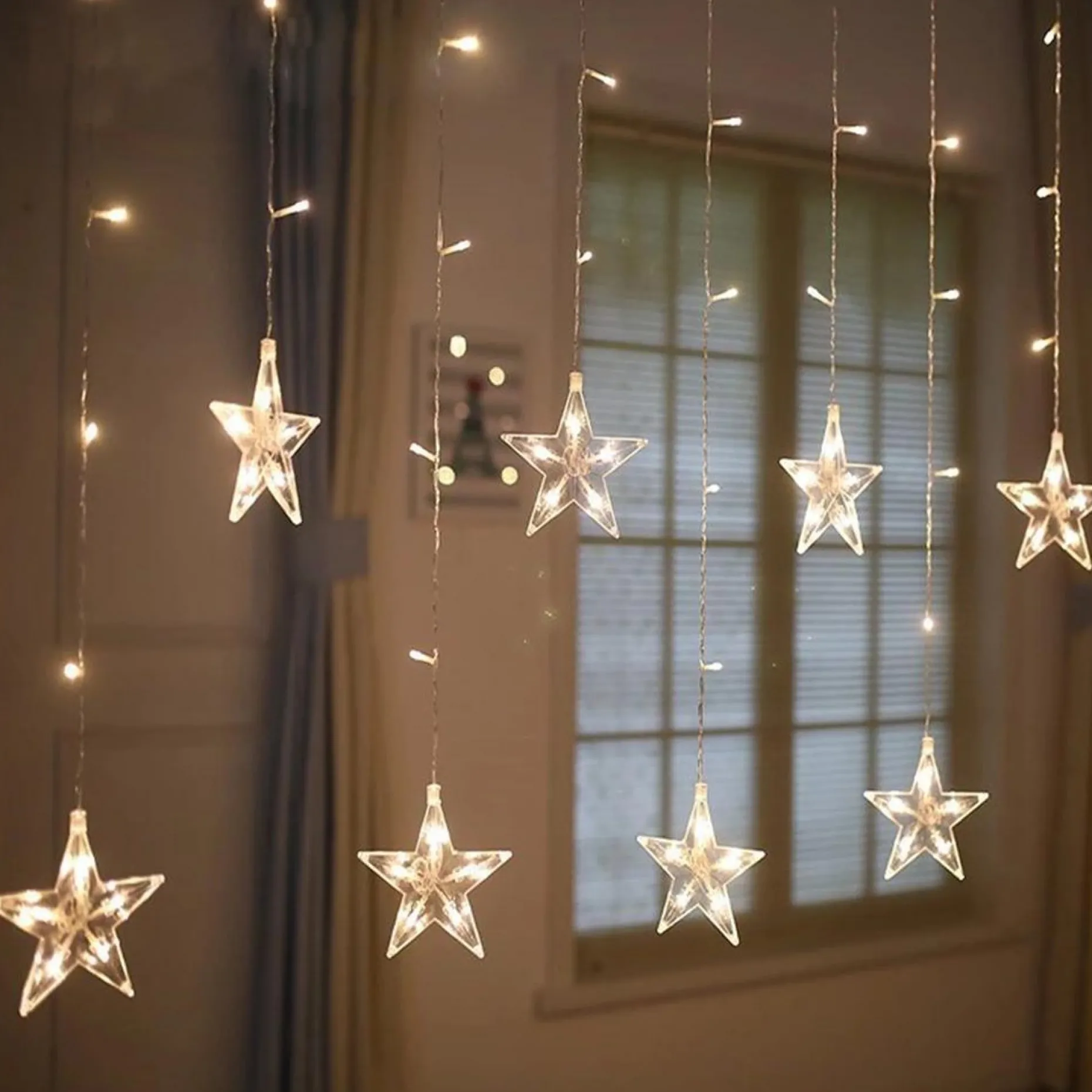 Dolami Lichtgordijnen^ Sterrengordijn Kerstverlichting - 2,6 Meter 8 Lichteffecten - Voor Binnen En Buiten