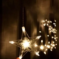 Dolami Lichtgordijnen^ Sterrengordijn Kerstverlichting - 2,6 Meter 8 Lichteffecten - Voor Binnen En Buiten
