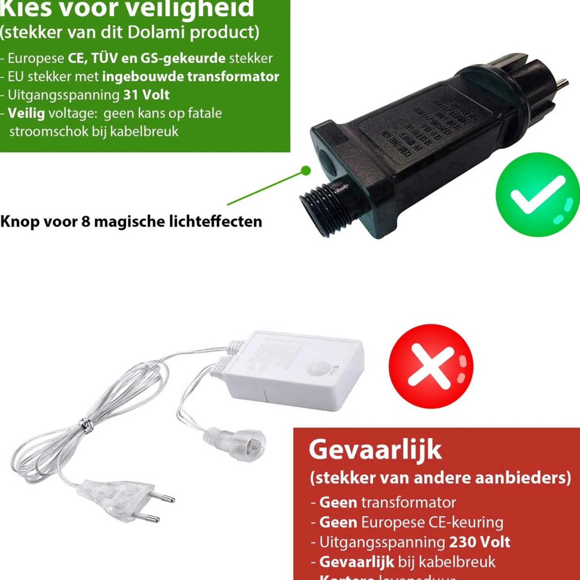 Dolami Lichtgordijnen^ Sterrengordijn Kerstverlichting - 2,6 Meter 8 Lichteffecten - Voor Binnen En Buiten