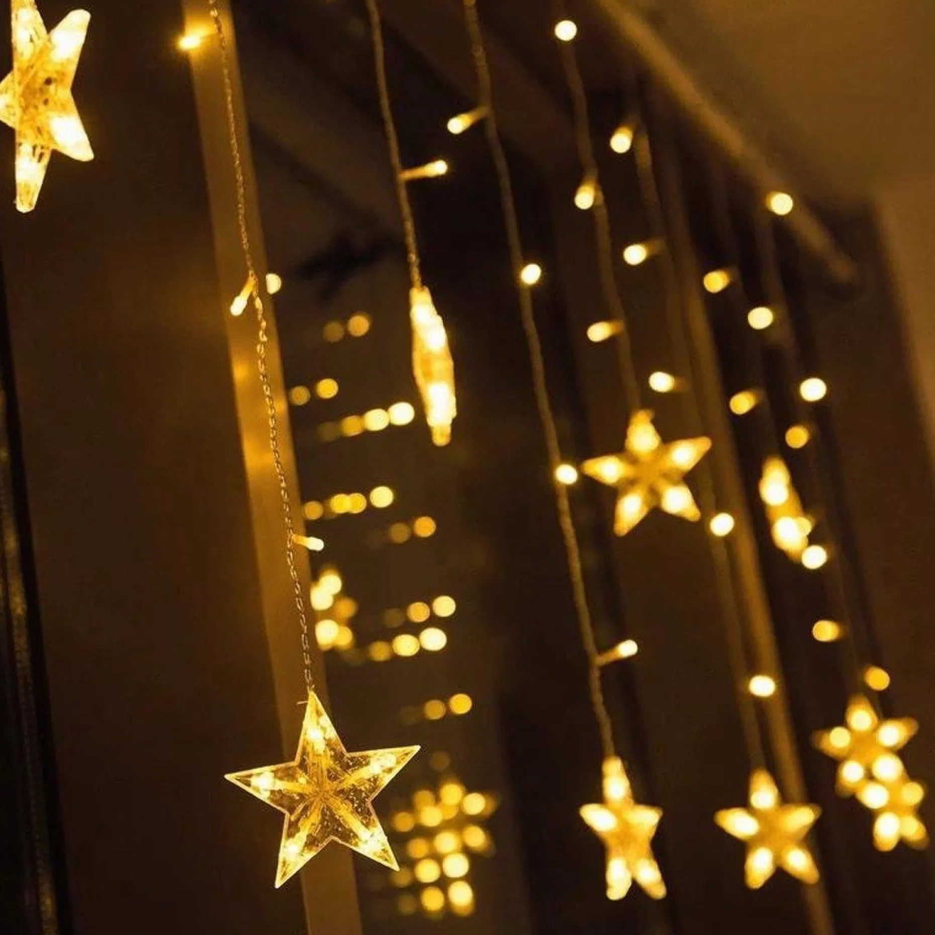 Dolami Lichtgordijnen^ Sterrengordijn Kerstverlichting - 2,6 Meter 8 Lichteffecten - Voor Binnen En Buiten