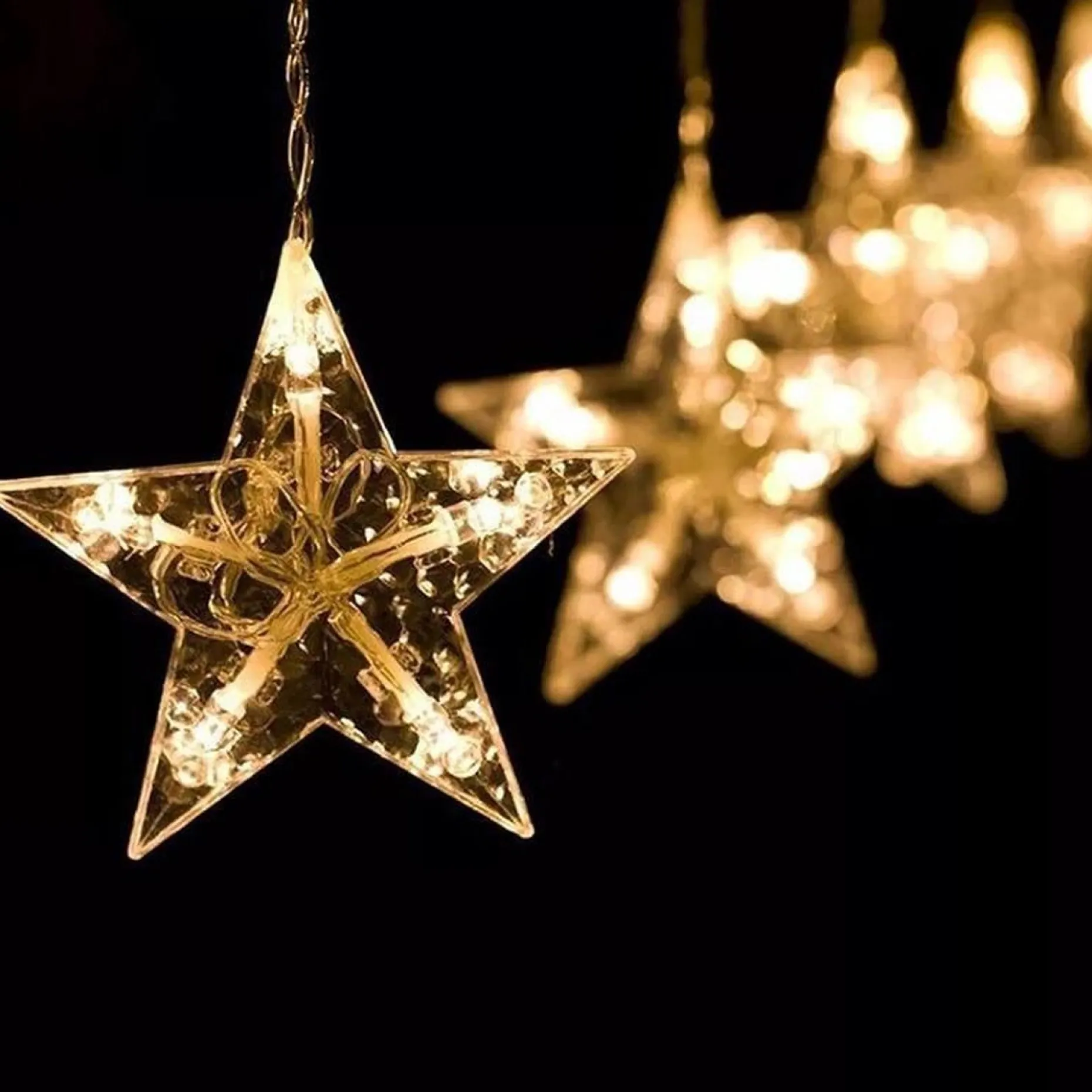 Dolami Lichtgordijnen^ Sterrengordijn Kerstverlichting - 2,6 Meter 8 Lichteffecten - Voor Binnen En Buiten
