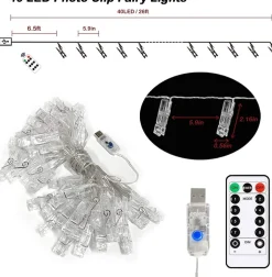 DOWO® Lichtslangen^ - Soothe Lichtsnoer Binnen En Buiten - Lampjes Slinger - Fotoslingers - Lichtslinger - 6 Meter Led - 40 Lampen - Batterij – Sfeerverlichting – Waterdicht