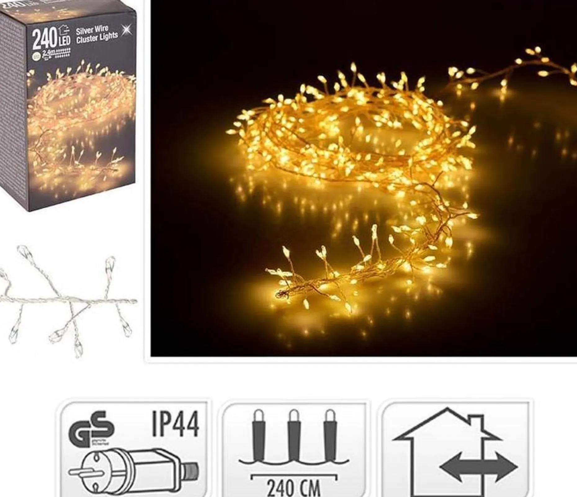 Merkloos Lichtslangen^Draad - Cluster - 240Led