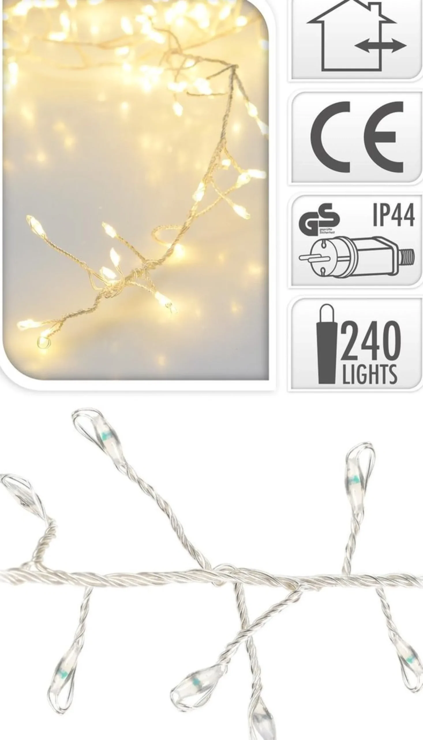 Merkloos Lichtslangen^Draad - Cluster - 240Led