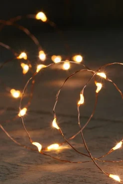 Anna's Collection Kerstlichtsnoeren^Draadverlichting Koper Met Timer 100 Klassiek Warm Witte Leds Op Batterijen - Lichtdraad Koperdraad Met 100 Leds