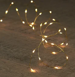 Anna's Collection Kerstlichtsnoeren^Draadverlichting Lichtsnoer Met 40 Lampjes Warm Wit Op Batterij 200 Cm - Lichtdraden/Lichtsnoeren - Kerstverlichting