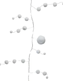 Lumineo Kerstlichtsnoeren^Draadverlichting Zilverdraad Met 20 Sneeuwballen Lampjes 190 Cm - Wit Licht - Kerstdecoratie/Kerstversiering - Kerstverlichting Micro Lichtsnoer Sneeuwbal