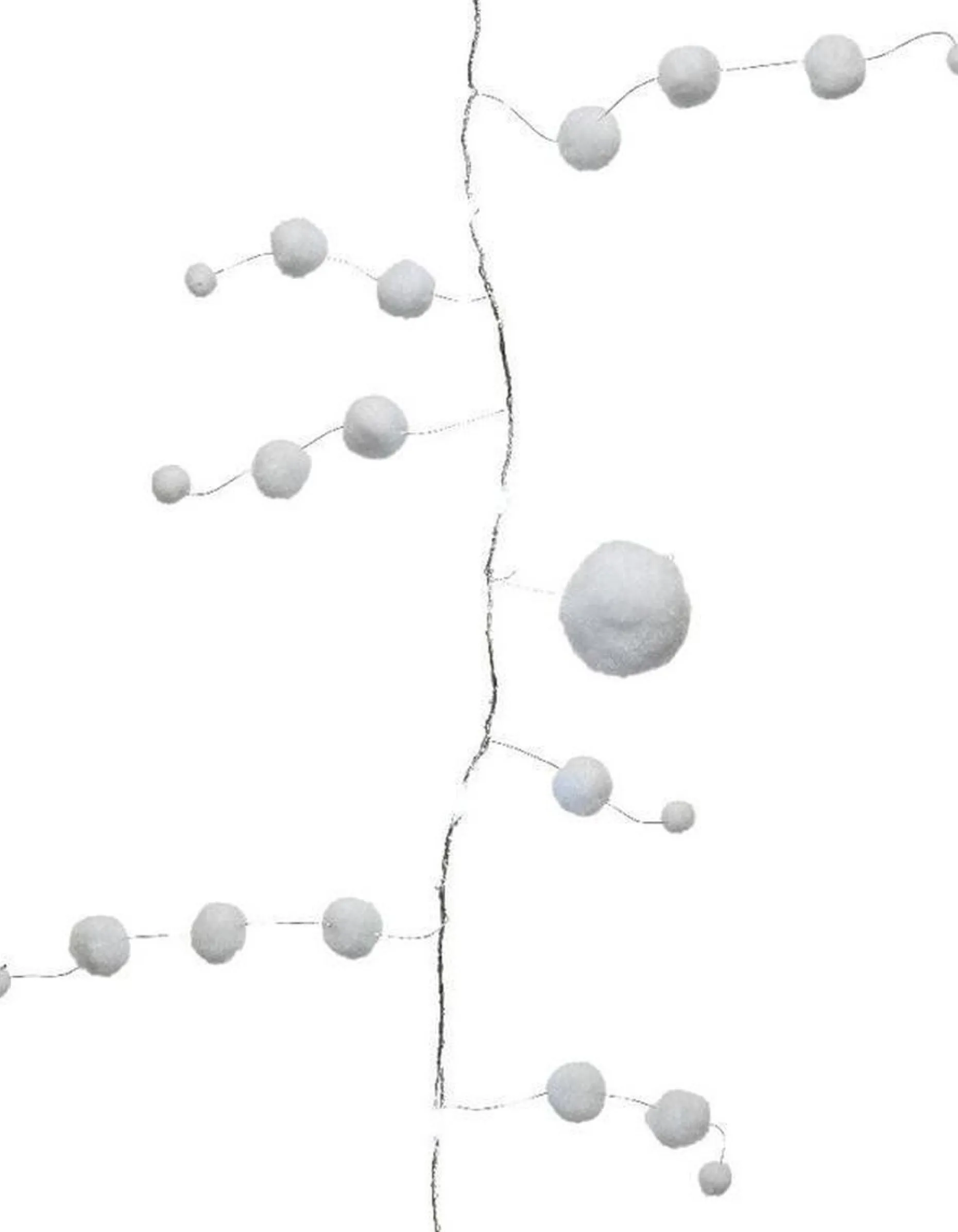 Lumineo Kerstlichtsnoeren^Draadverlichting Zilverdraad Met 20 Sneeuwballen Lampjes 190 Cm - Wit Licht - Kerstdecoratie/Kerstversiering - Kerstverlichting Micro Lichtsnoer Sneeuwbal