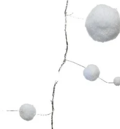 Lumineo Kerstlichtsnoeren^Draadverlichting Zilverdraad Met 20 Sneeuwballen Lampjes 190 Cm - Wit Licht - Kerstdecoratie/Kerstversiering - Kerstverlichting Micro Lichtsnoer Sneeuwbal