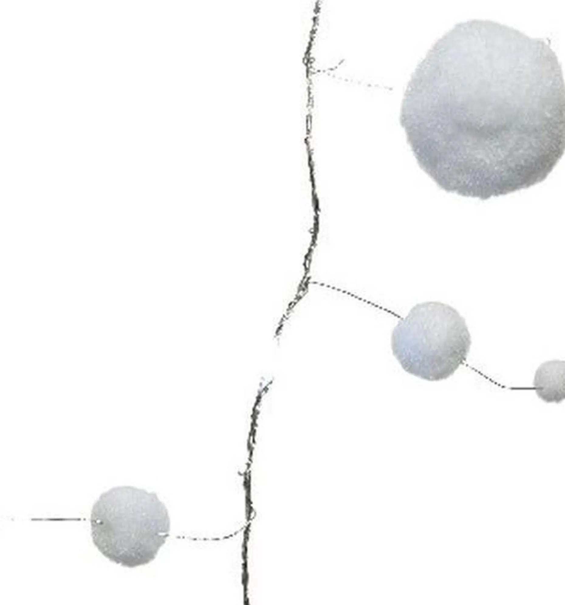 Lumineo Kerstlichtsnoeren^Draadverlichting Zilverdraad Met 20 Sneeuwballen Lampjes 190 Cm - Wit Licht - Kerstdecoratie/Kerstversiering - Kerstverlichting Micro Lichtsnoer Sneeuwbal