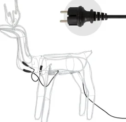 DecorativeLIghting Verlichte Kerstfiguren^3D Rendier Lichtslang Met Draaiende Kop (90Cmx86Cm)Decorative Lighting