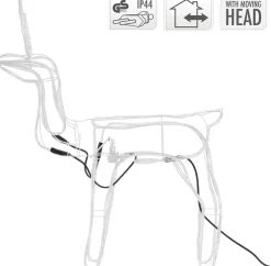 DecorativeLIghting Verlichte Kerstfiguren^3D Rendier Lichtslang Met Draaiende Kop (90Cmx86Cm)Decorative Lighting
