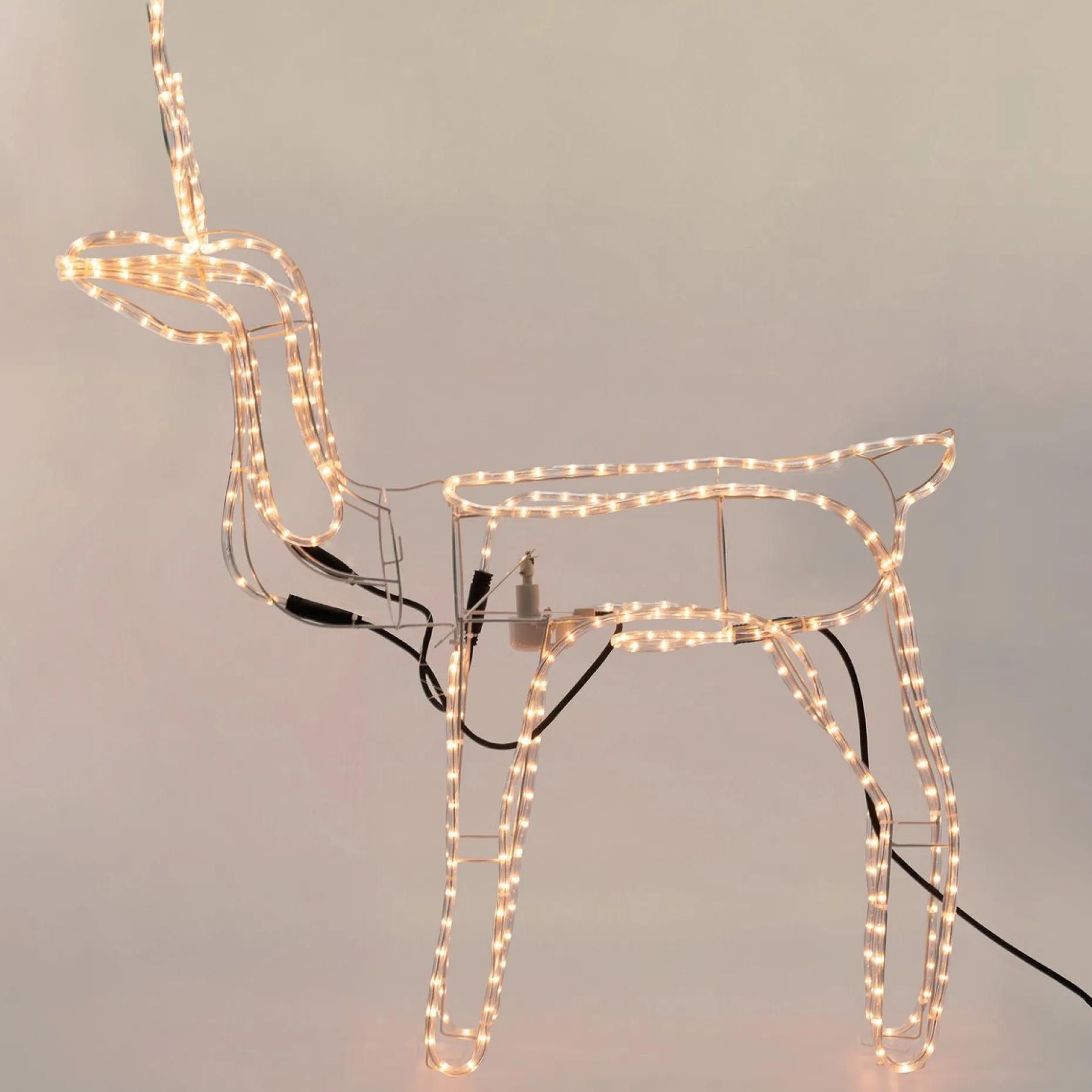 DecorativeLIghting Verlichte Kerstfiguren^3D Rendier Lichtslang Met Draaiende Kop (90Cmx86Cm)Decorative Lighting