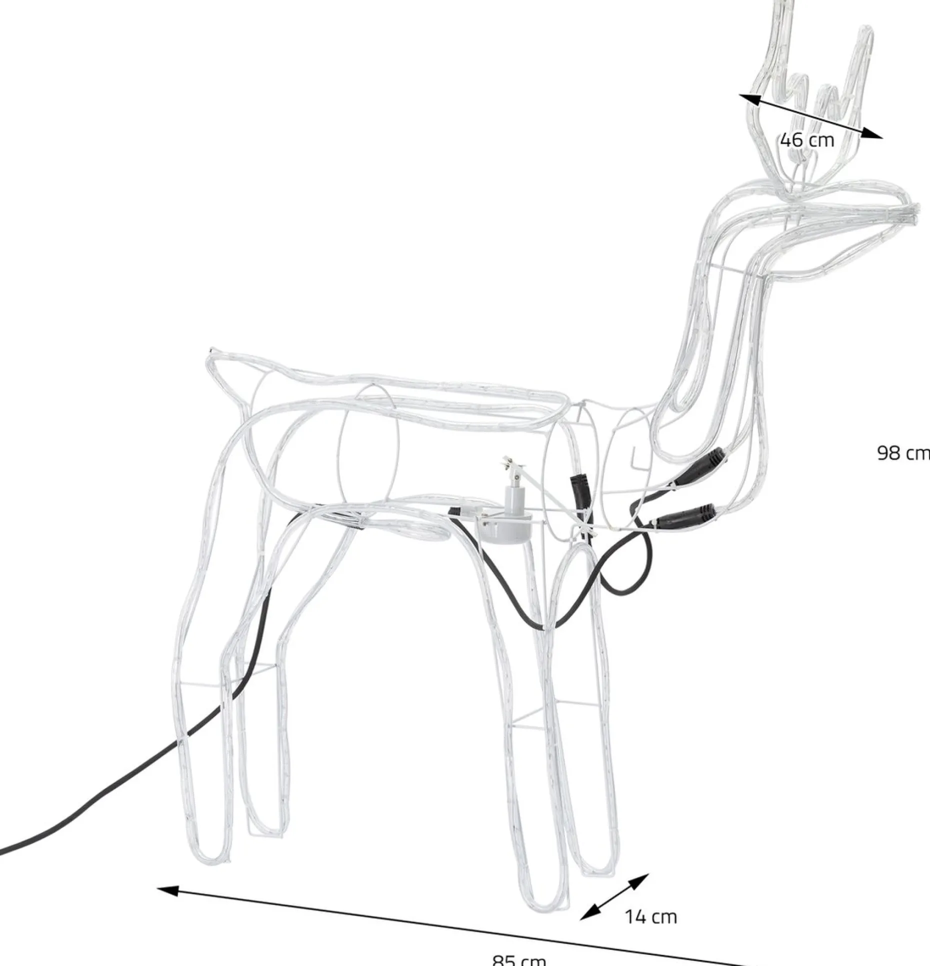 DecorativeLIghting Verlichte Kerstfiguren^3D Rendier Lichtslang Met Draaiende Kop (90Cmx86Cm)Decorative Lighting
