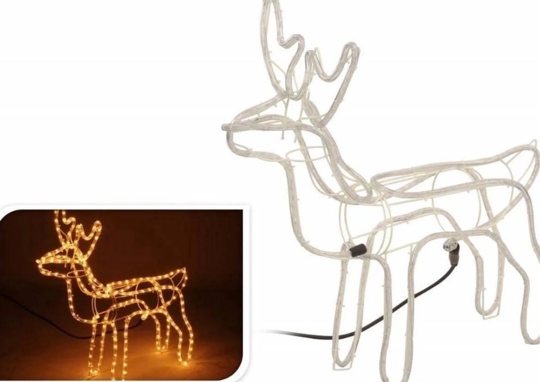DecorativeLIghting Verlichte Kerstfiguren^3D Rendier Lichtslang Met (216 Lampjes)Decorative Lighting