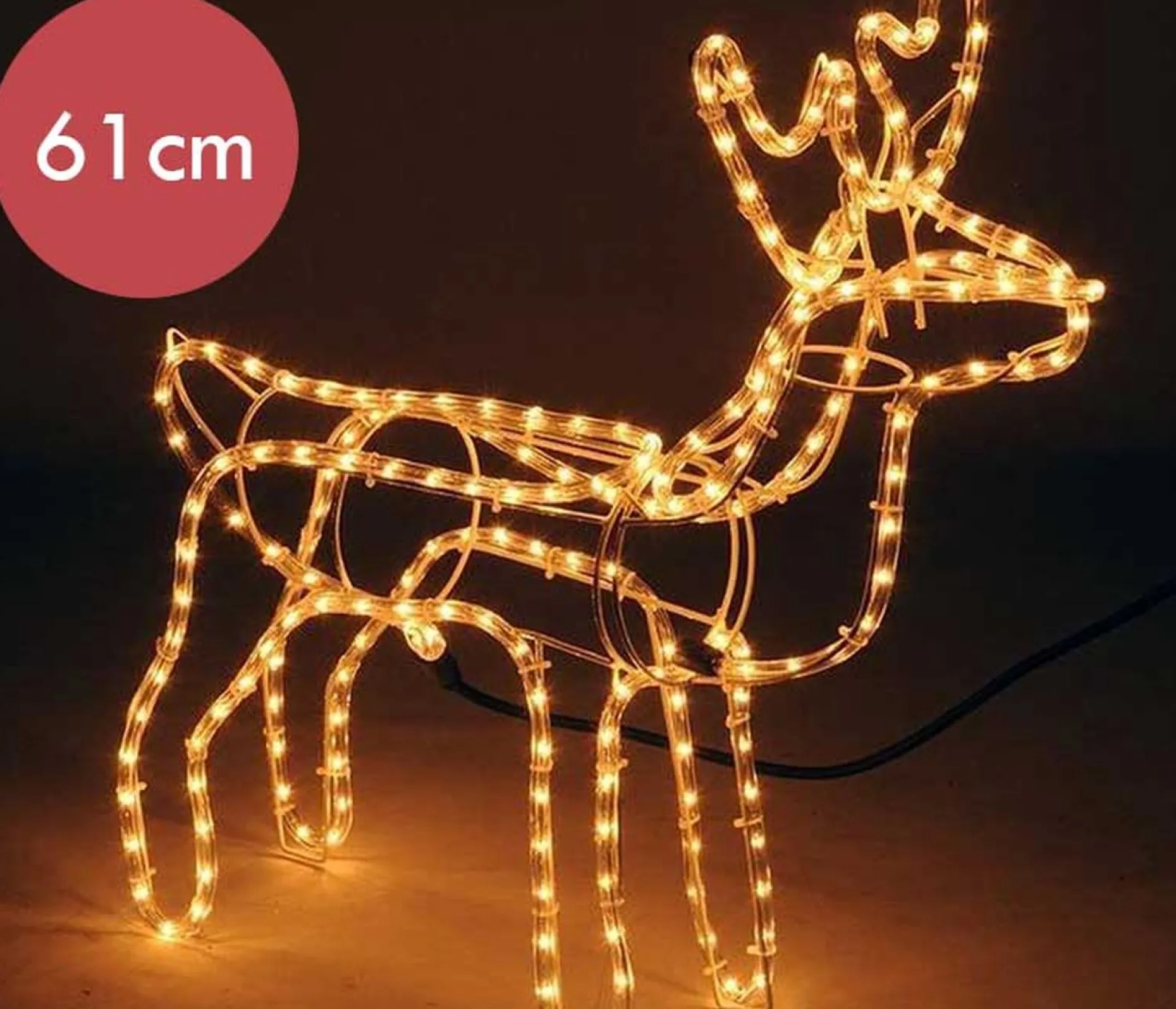 DecorativeLIghting Verlichte Kerstfiguren^3D Rendier Lichtslang Met (216 Lampjes)Decorative Lighting